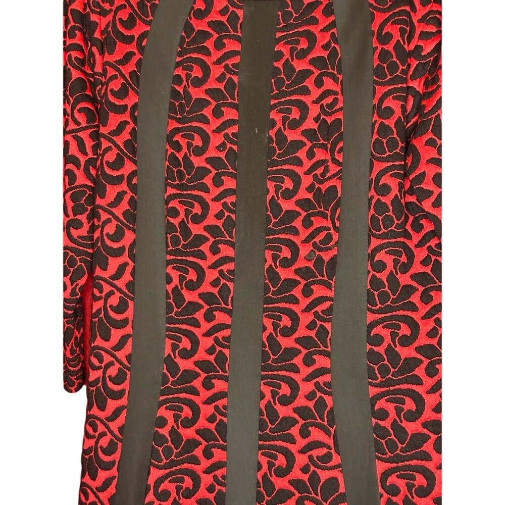 Christopher and Banks Elegant Red and Black Long Sleeve Dress Sz 14 - Picture 12 of 12